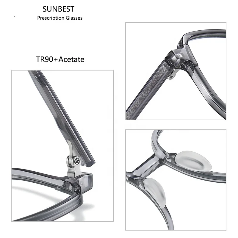 Eyewear 215 Newest Acetate CP Injection Eyeglasses Frames TR90 Geometric Frame Myopia Glasses Anti Blue Light Optical Glasses