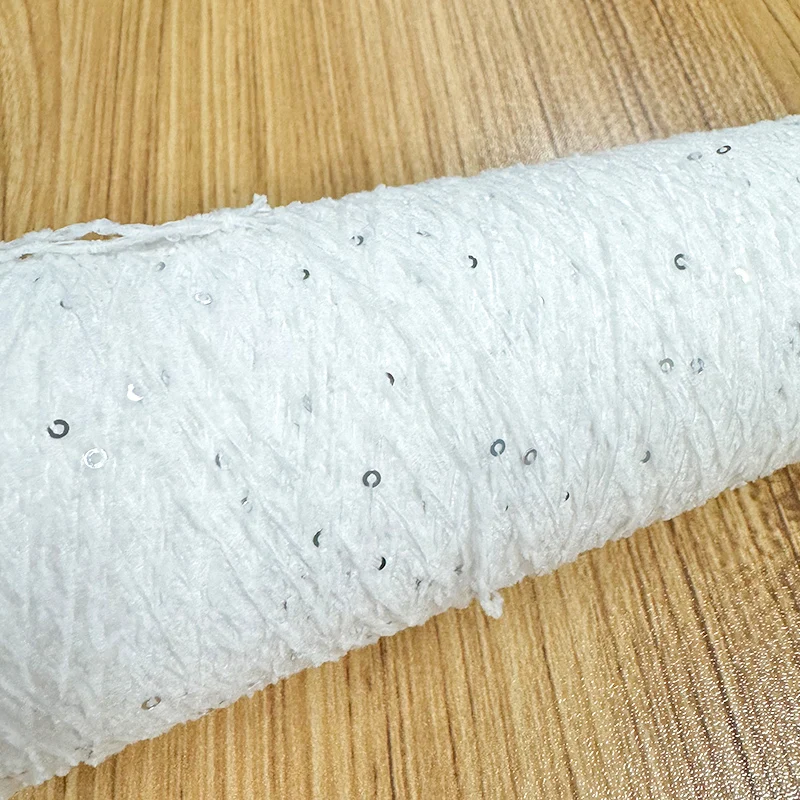 Новые продукты 2 мм блесток синель пряжа 100% полиэстер вязание вручную крючком с блестками