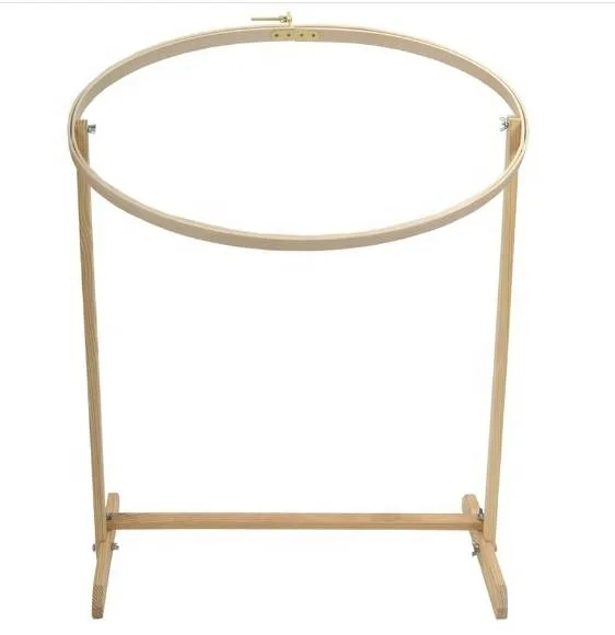 Bamboo Wooden Oval Round Hoop Embroidery Quilting Frame Floor Stand Embroidery Cross Stitch Quilting Hoop For Sewing
