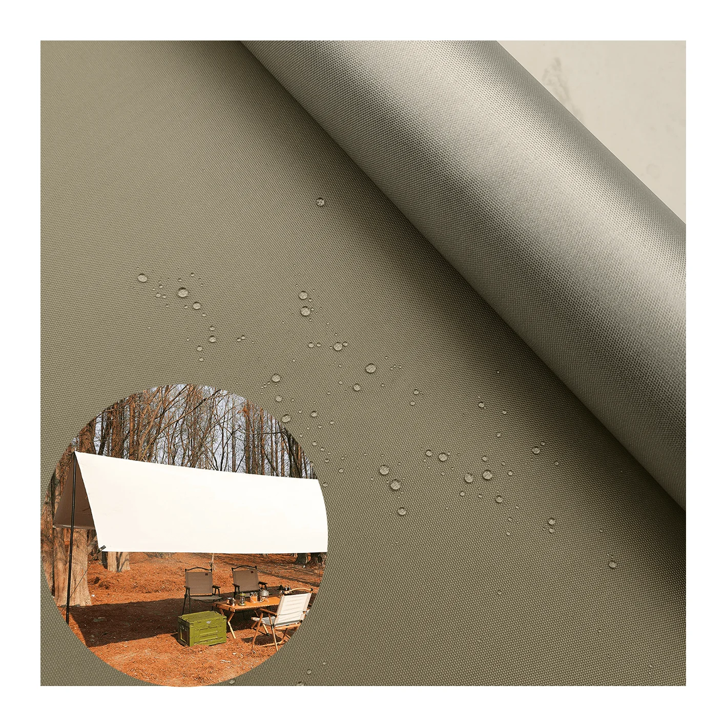 outdoor 210d polyester waterproof tent fabric PU sliver coated fabric for wedding camping tent