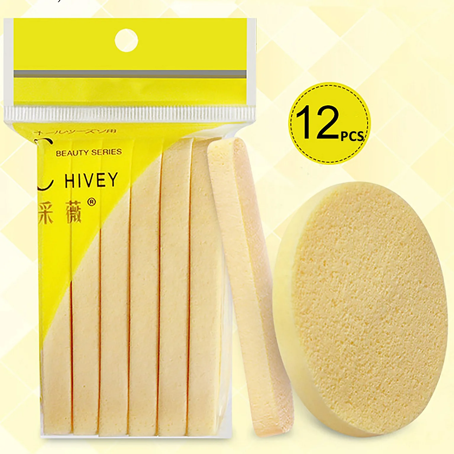 Сжатая губка CHIVEY для снятия макияжа Экологически чистая