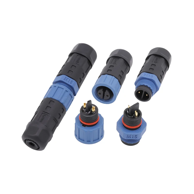 AOHUA M15 Circular Male To Female Cable Connector 2 3 Pin Electrical Connector