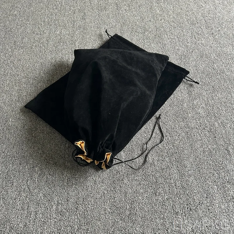 Custom wholesale double sided bag satin velvet wig pouch gift velvet pouch wig dust bag lace wig bags