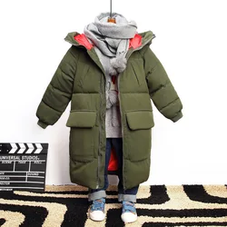 Jacket for Boys 2019 New Brand Hooded Winter Jackets Graffiti Camouflage Parkas For Teenagers Boys Thick Long Coat Kids Clothes