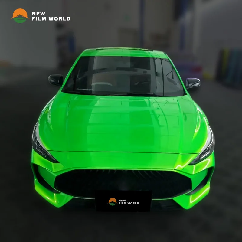 PET Pearlescent Apple Green car wrapping film vinyl Car Wrap Color Change Body car wrap vinyl film