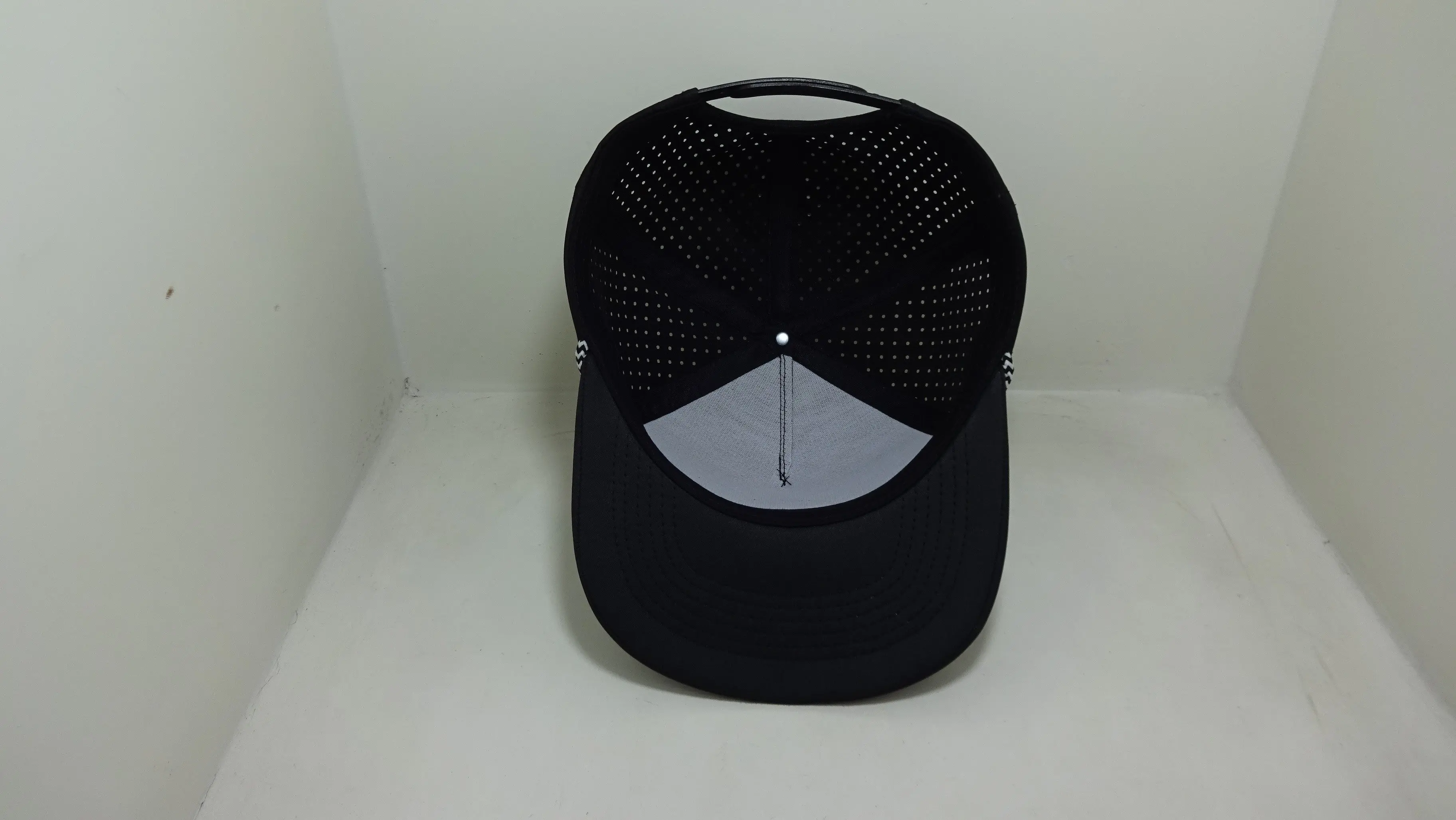 Custom PVC Rubber Logo Baseball Caps With Laser Cut High Quality 5 Panel Sport Golf Hats with Rope Men Waterproof Hats DOM107