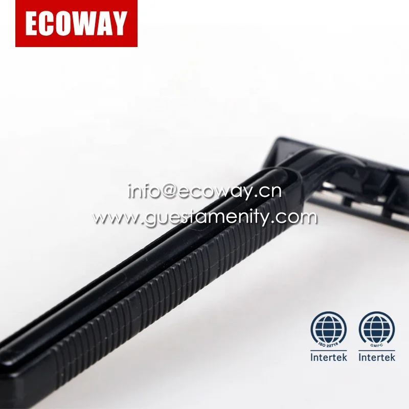 disposable double edge razor black plastic shaving razor for hotel