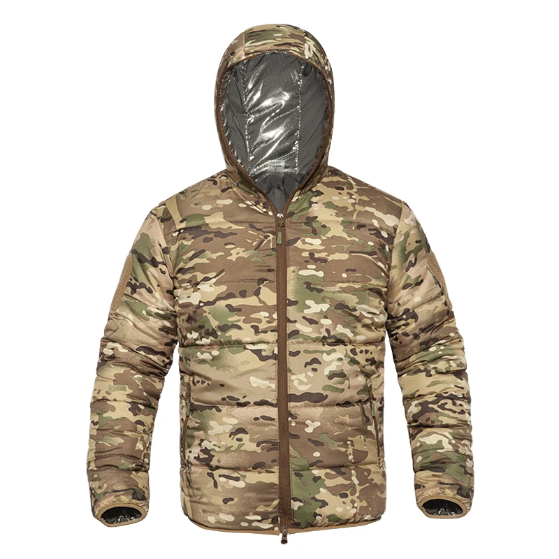 
 Мужское теплоотражающее пальто из хлопка, Теплосберегающая ветрозащитная и водонепроницаемая куртка  