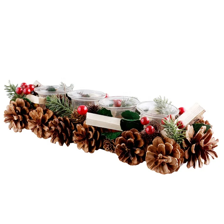 Good Price Quality Christmas Tree Candle Advent Table Wreath with Holder Small Holders