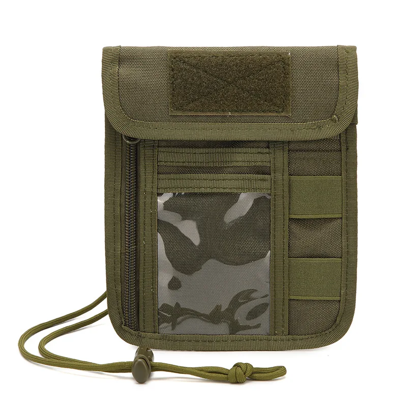 Wholesale credit card wallet tactical card holder, outdoor travel camping with drawstring neck bag ID bag