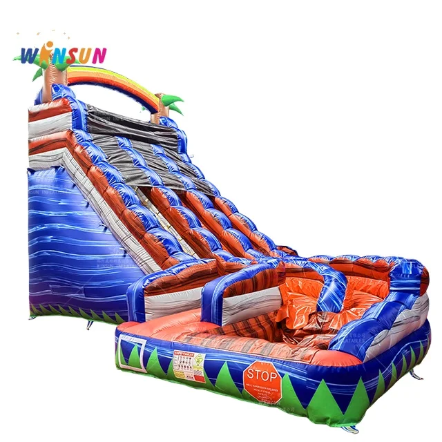 Fashionable Commercial Water Slide Tall Huge Adult Size Curve Water Slide Kids Outdoor Double Inflatable Water Slide With Pool