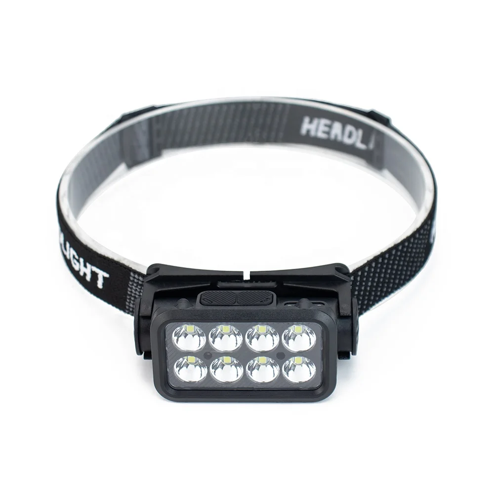 3030 built-in battery SOS smart sensor headlamp abs outdoor rechargeable led headlight