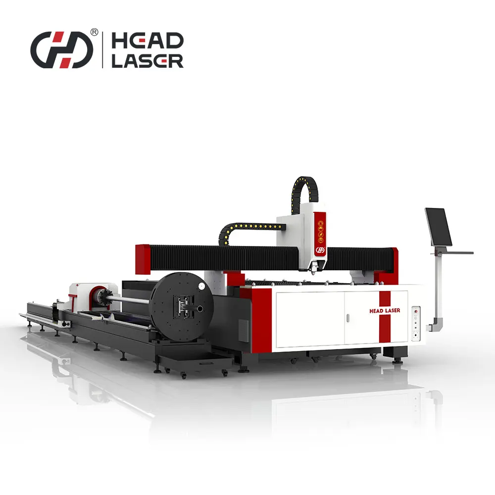 Универсальный оптоволоконный лазерный станок 2 в 1 для резки листового металла и трубы HD-EHT4020