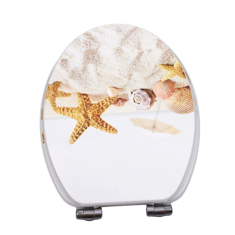 Bofan Molded wood UV surface beach star kids bidet toilet seat toilet lid cover with slow down hinges
