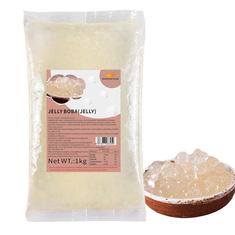 Wholesale Bubble tea drinks milk tea instant jelly Original crystal boba jelly topping Bubble Tea Ingredients
