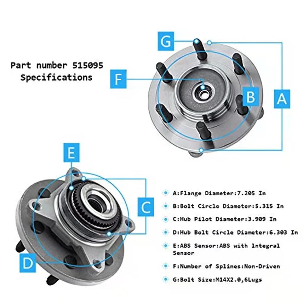 515095 Front Hub auto bearing for 2007 2008 2009 2010 Ford Expedition Lincoln Navigator 4WD