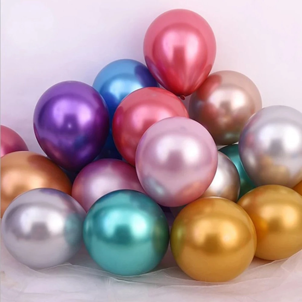  Golden Metal Chrome-plated Latex Balloon 5 Inch Round Helium Suitable For Wedding Graduation Baby Shower Birthday Party