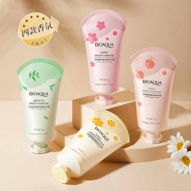 BIOAQUA  peach Hand Cream Moisturizing Hand Cream Anti-drying Exfoliating Hand Care 65g