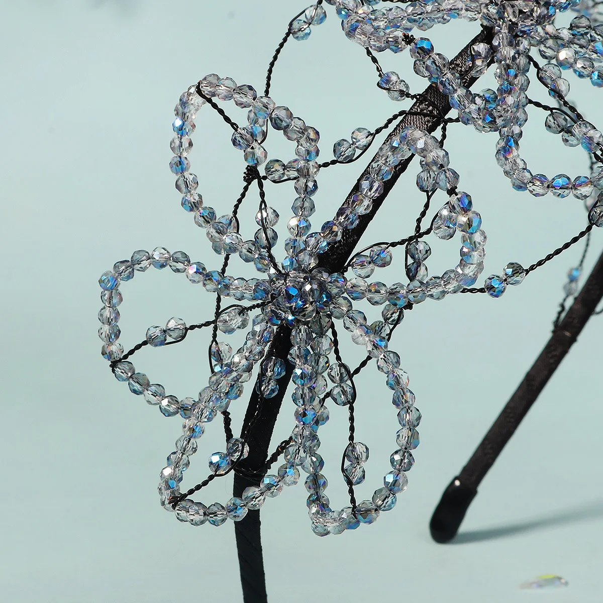 Bridal Tiara Crystal Headband Birthday Dinner Photo Shoot Hair Accessories Handmade Beaded Flower Headband