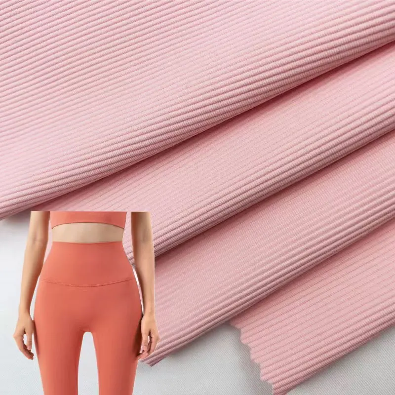 Wholesale 74 nylon 26 spandex rib stretchable quick dry sports fabric for jersey