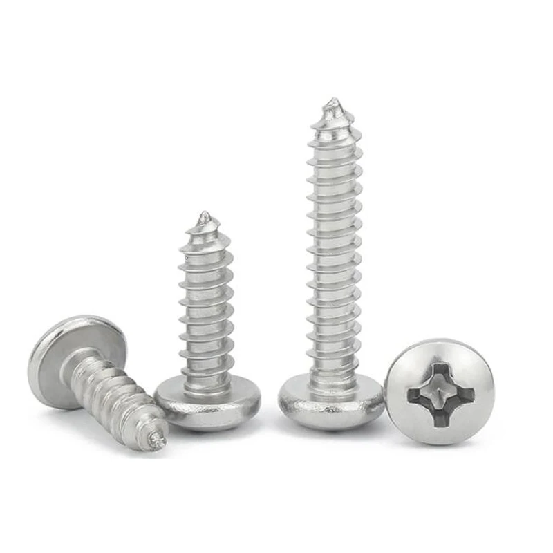 5mm B7 Carbon Steel Class Grade 4.8 8.8 10.9 12.9 Chrome Nickel Plated Cross Recessed Pan Round Head Wood Tapping Screw DIN7996