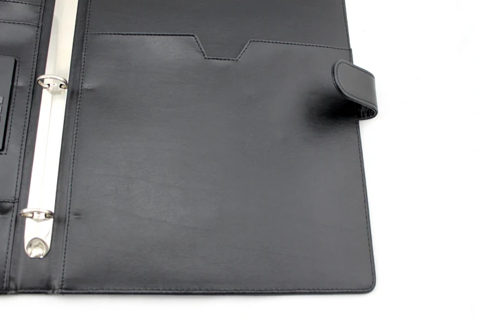 Custom Executive business faux leather folding document portfolio 3 ring binder file folder