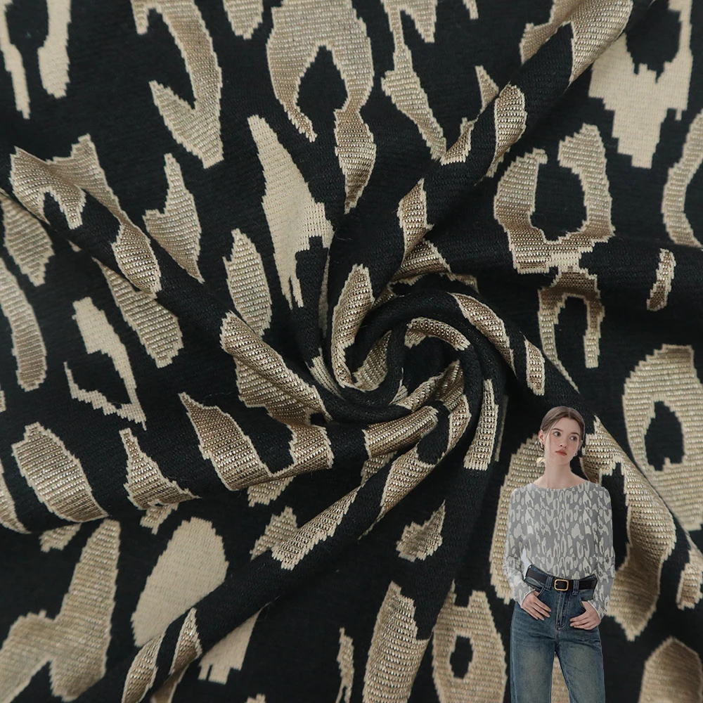 Cheap Factory Fabrics Price Wholesale customized design TR polyester rayon jacquard knitted dress fabric for suit