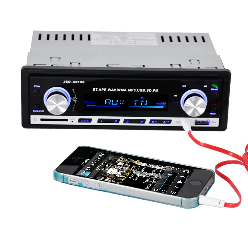  Bt автомобильный стерео MP3-плеер с громкой связью один din FM-радио usb-пультом дистанционного