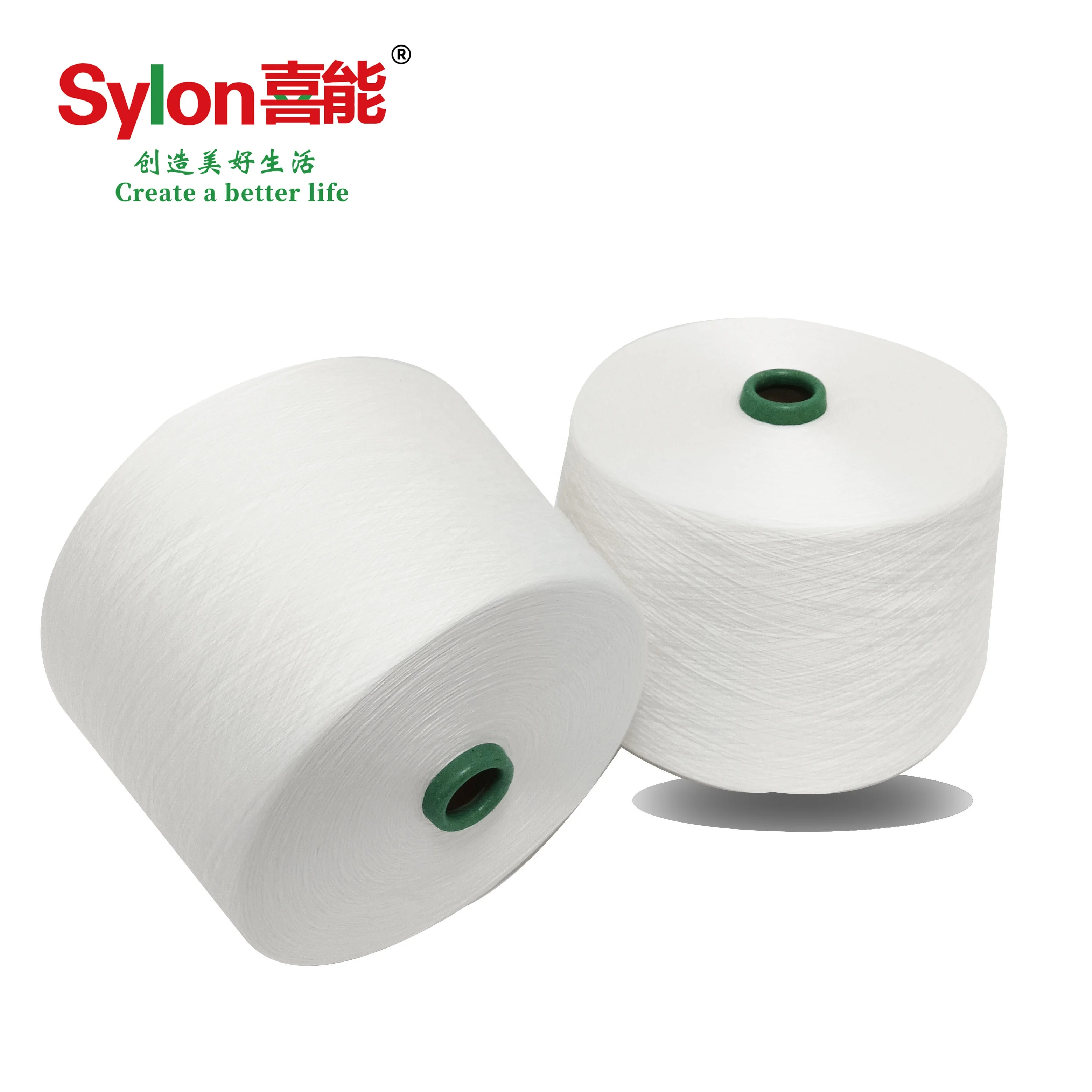 Sylon Cool Quick Dry Moisture Wicking Anti-bacteria Cooling TR 60/40 Polyester Viscose Blended  Spun Yarn for Weaving
