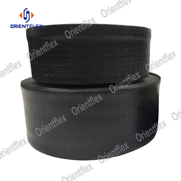 Heavy duty pe black agricultural water roll flat 2 inch 4 inch 6 inch irrigation lay flat hose pipe suppliers