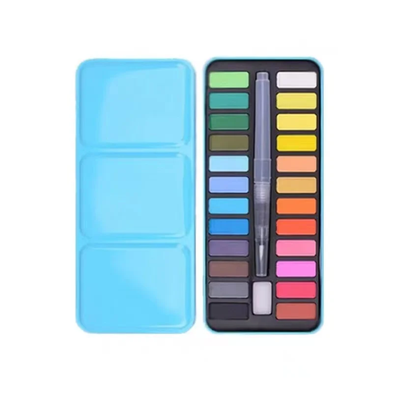 Solid 12-36 Colors Watercolor Painting Water Color Set Free Carrying Case Tin Box