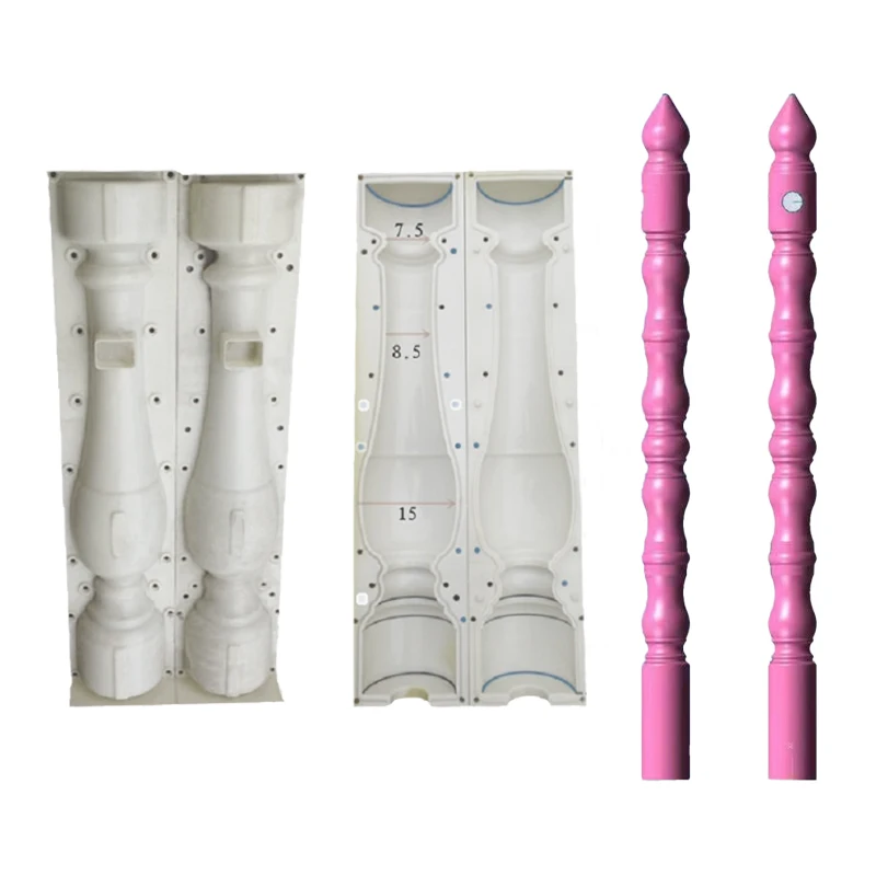Roman column mold concrete gypsum cement plastic casting mold kit for garden balcony fence decoration wood pillar mould