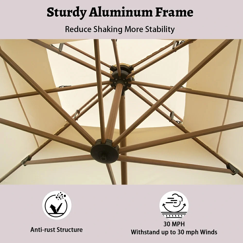 Luxury Modern Design Square Garden Beach Umbrella Custom Aluminum Frame Outdoor Furniture for Beach Garden Gym Use