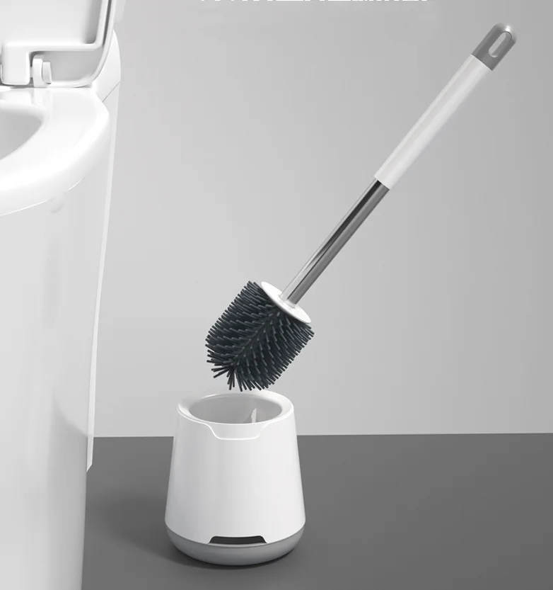 toilet brush and holder set household silicone toilet brush long handle toilet brush