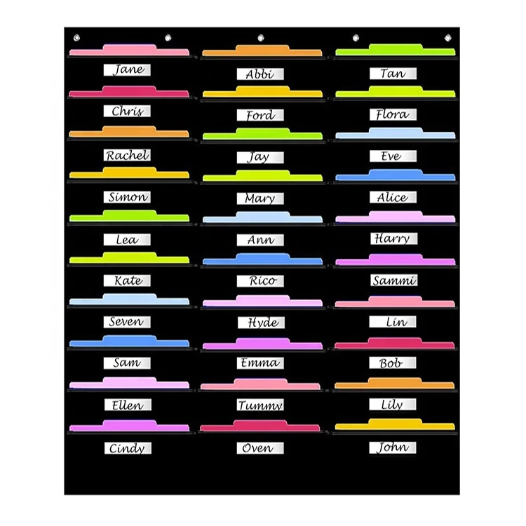 30 Pockets Cascading Wall Organizer Hanging File Folders Holder for Scrapbook Papers Bills