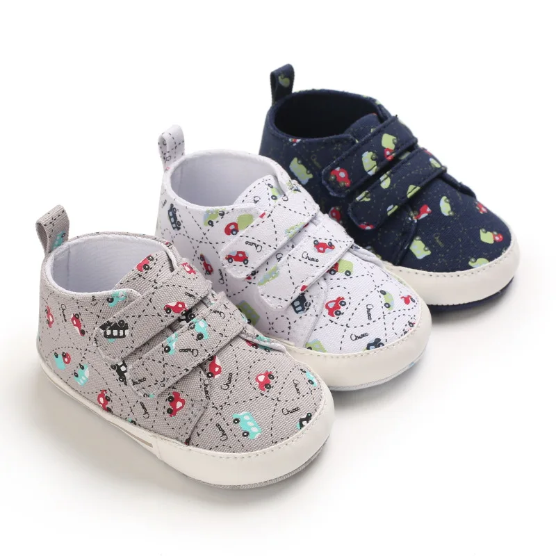 Wholesale Car Print Toddler Boy Girl Infant Sneakers Newborn Canvas Baby Casual Shoes
