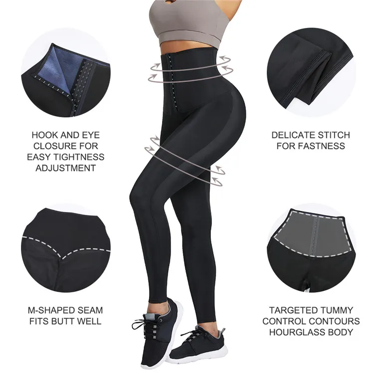 
Custom Service Waist High Compression Fat Burning Neoprene Slimming High Waist Yoga Pants Leggings Body Shaper Shapewear For Wom 