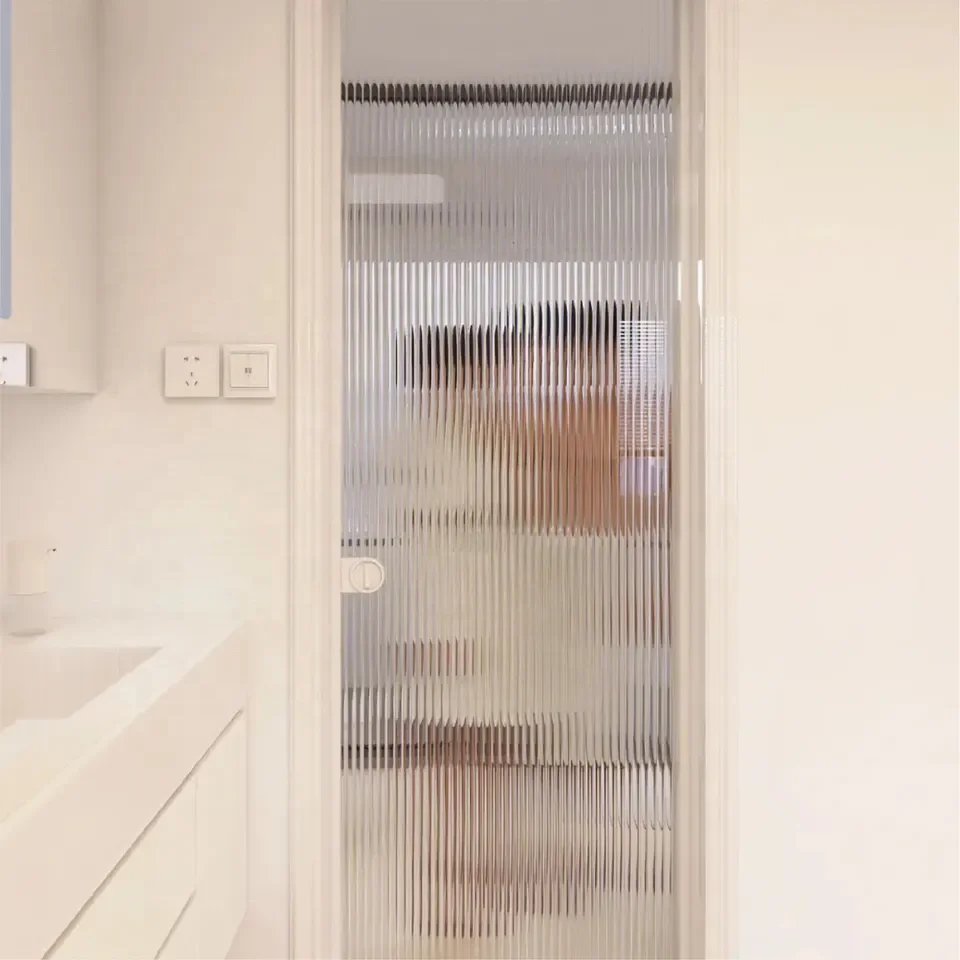 13mm Transparent Window glass Film reeded window tint  film Fluted privacy Window Film for door glass decorative