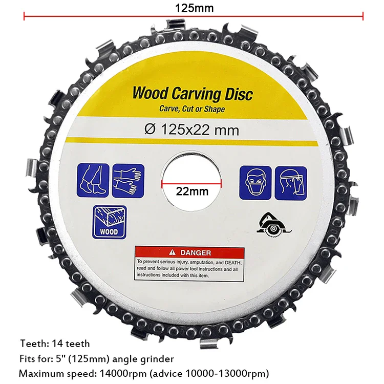 Angle Grinder Chain Disc Wood Slotting Saw Blade Woodworking Chain Disc Cutting Blade Woodworking Chainsaw Disc