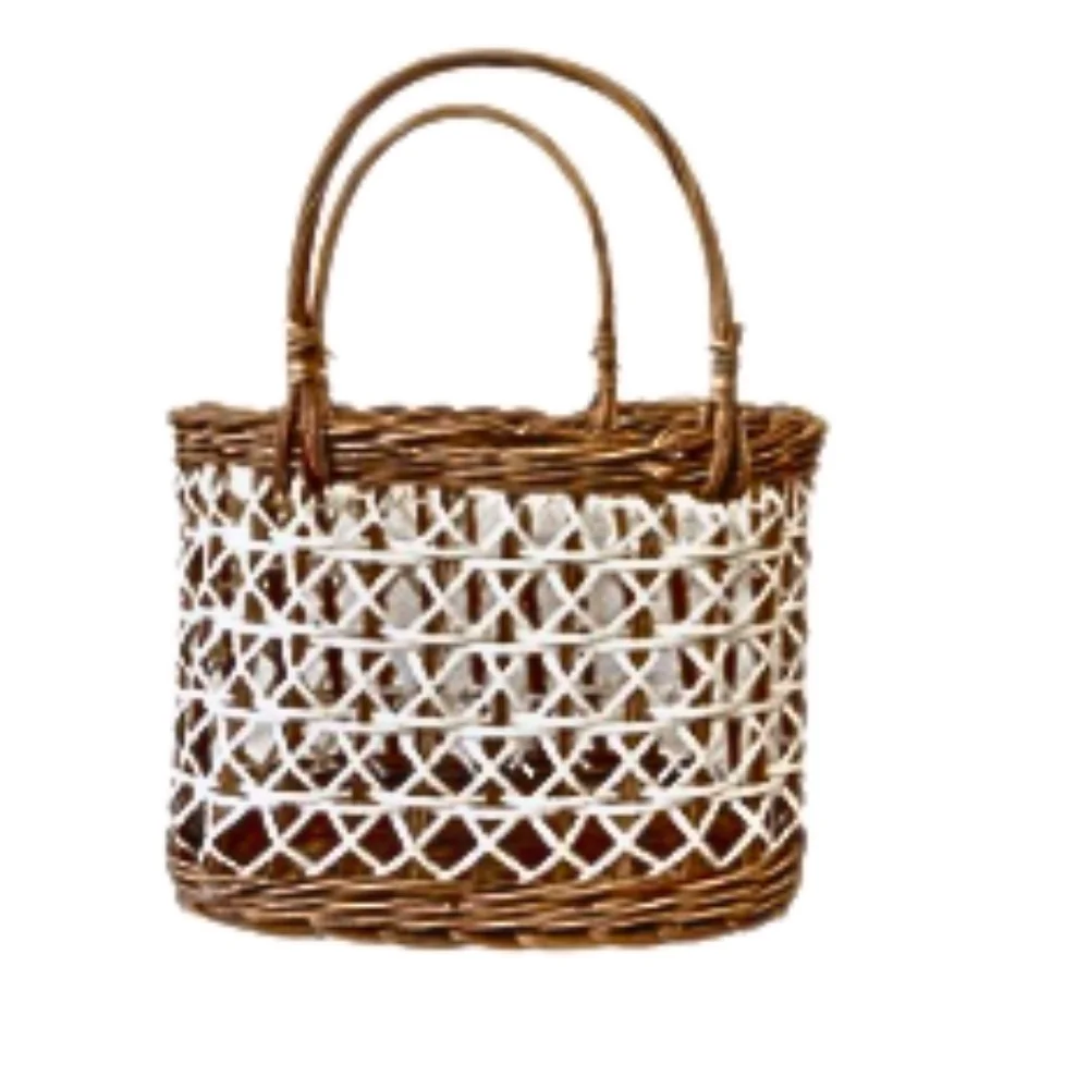 For Wedding Wicker Gift Basket Christmas Decorative New Vintage Picnic Storage Laundry Basket Home Decoration Trendy Rattan