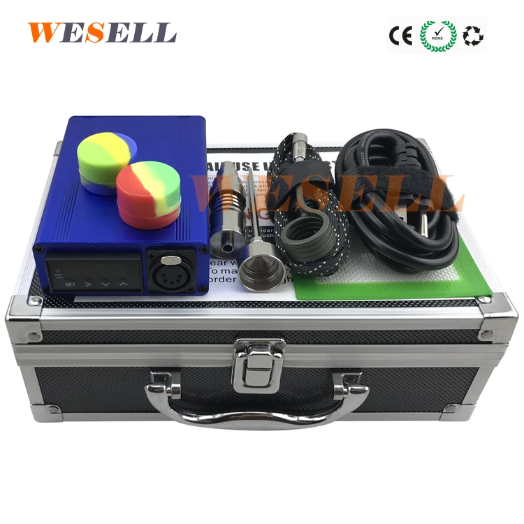 
Portable Enail Vaporizer Controller Box Heating Coil Pro E-Nail Kit Electric Dab Enail Heat Coil Digital PID Temperature Control 