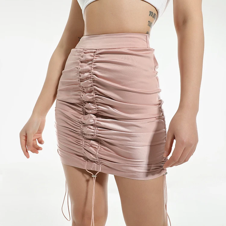 
Newest Custom Women sexy skirt Summer Skirt Fashion Pink Polyester Sexy Mini Skirt 