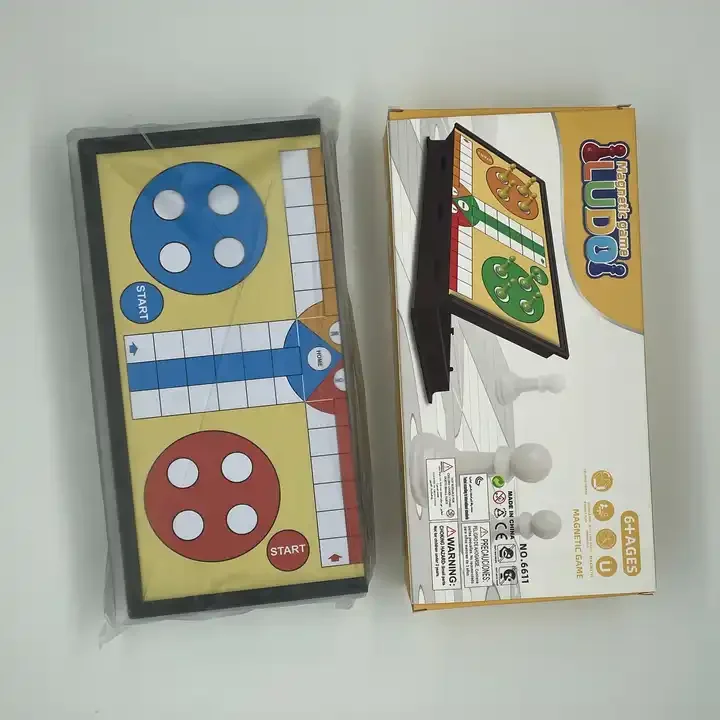 Indoor hotsale Game Portable Folding Board LUDO Travel Board Game Set Educational Folding Kids Chess LUDO Game For Gift