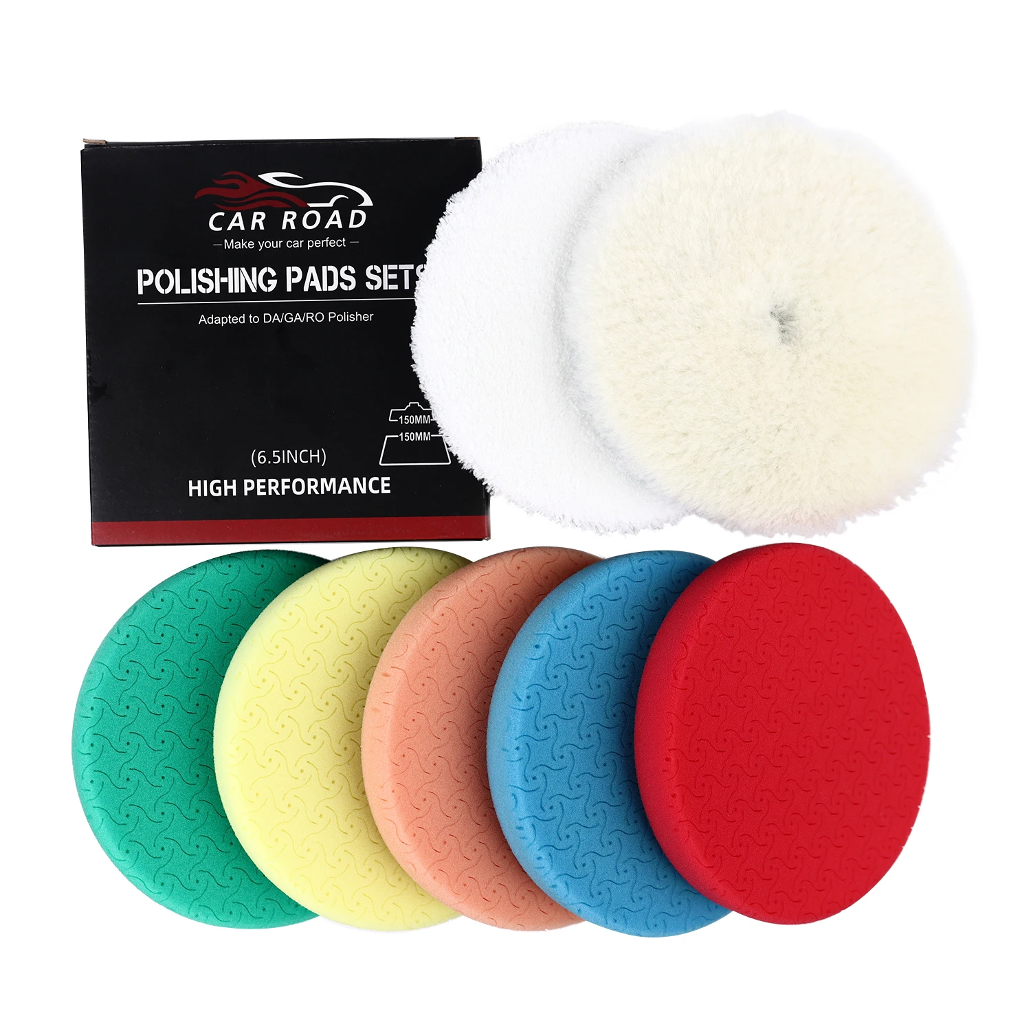 7-piece Car Polishing Pads 7 Inch buffing sponge and wool pad kit for automotive cushioning, buffing and waxing Buffer pad kits