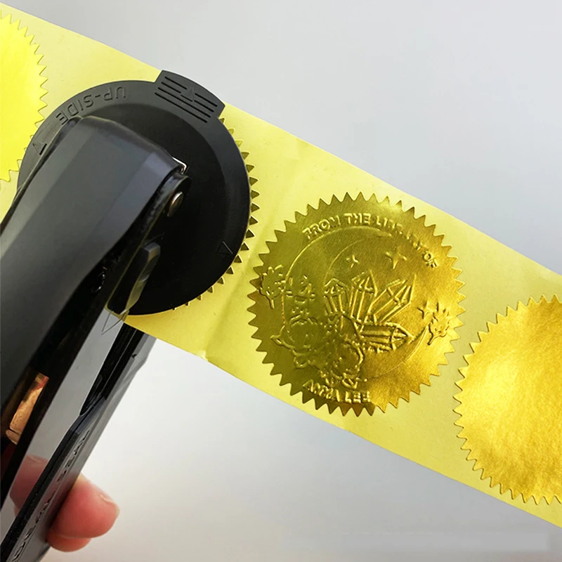 Bright Silver Embossing Office use popular personalized logo design seal Stamp Machine Wedding Invitation