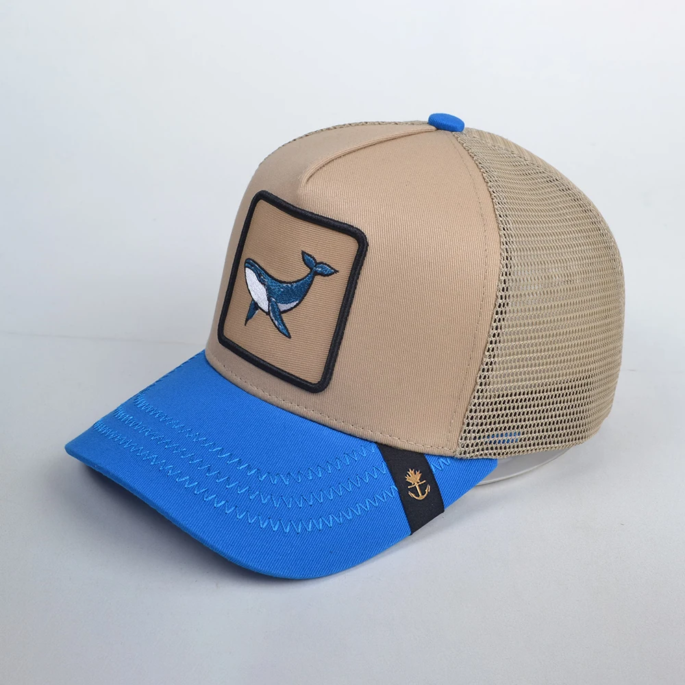 High Quality 5 Panel Trucker Hat Embroidery Anime Patch Trucker Cap Gorras Animal Cartoon Baseball Caps Mesh Trucker Hats