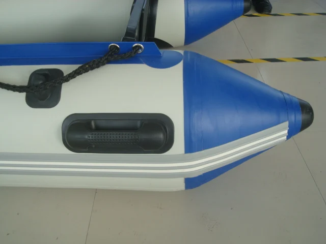 CE PVC 2.3m 230 inflatable white blue small fishing houseboat aluminum boat