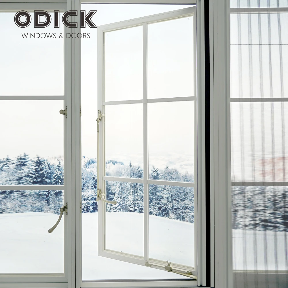 ODICK aluminum alloy doors and windows casement Windows in pakistan security grills with 2024 new arch and grill fence design