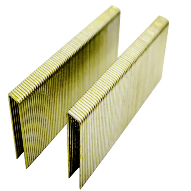 Wholesale Standard Zinc Plated Decorative Nail 90 Series U-Type Air Gun Staples 18GA F Series Brad Nails Sofa Furniture Staple