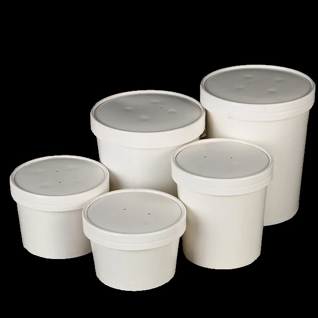 biodegradable kraft paper bag disposable black kraft paper salad bowl fast food take away boxes kraft paper tub